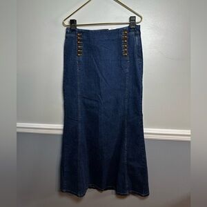 Rave R4R Vintage Denim Military Button Skirt Size 9